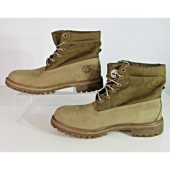Men’s Timberland Earthkeepers Tan Roll Top Nubuck Leather Boots US Size 9 - Picture 2 of 11